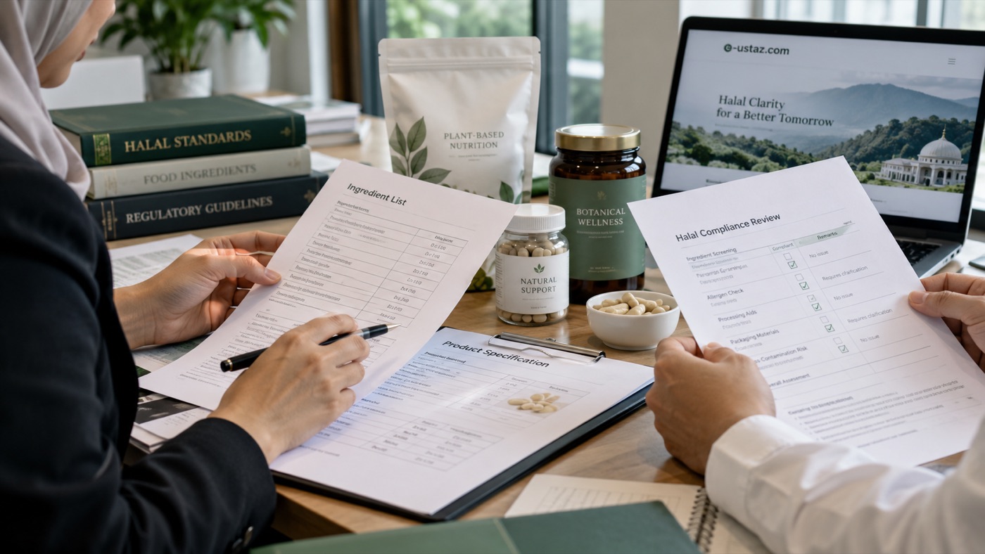 Ingredient lists and compliance documents reviewed against halal standards references