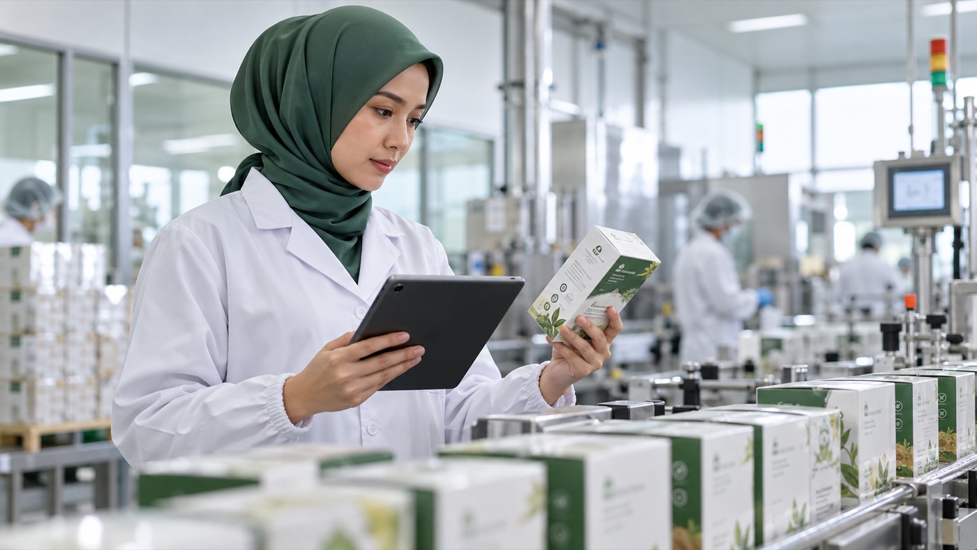 On-site production line audit with tablet-based batch verification